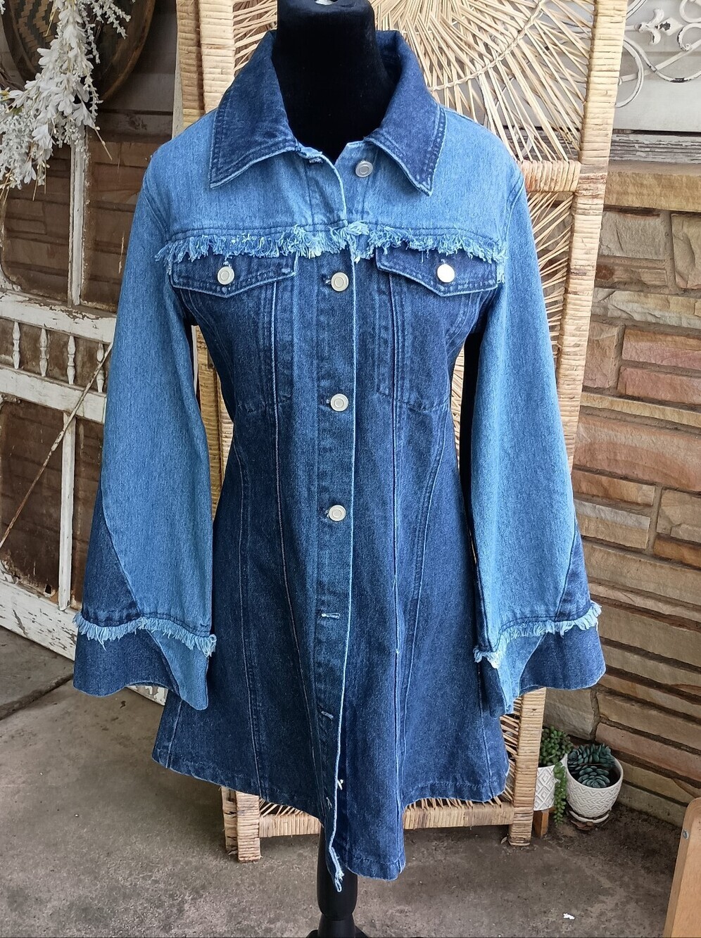 Endless Rose Two-Tone Blue Denim Jacket Or Dress_S